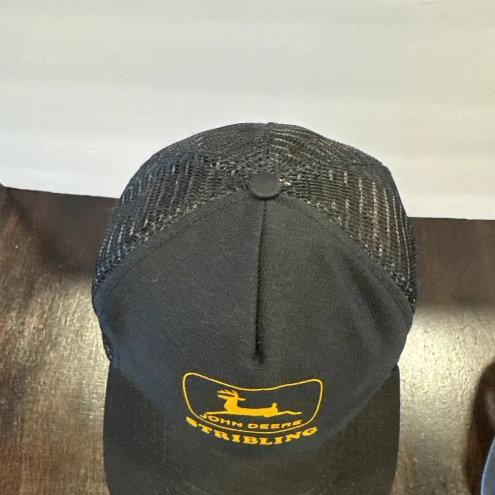 Vintage John Deere‎ Stribling Black Snap Back Hat Cap